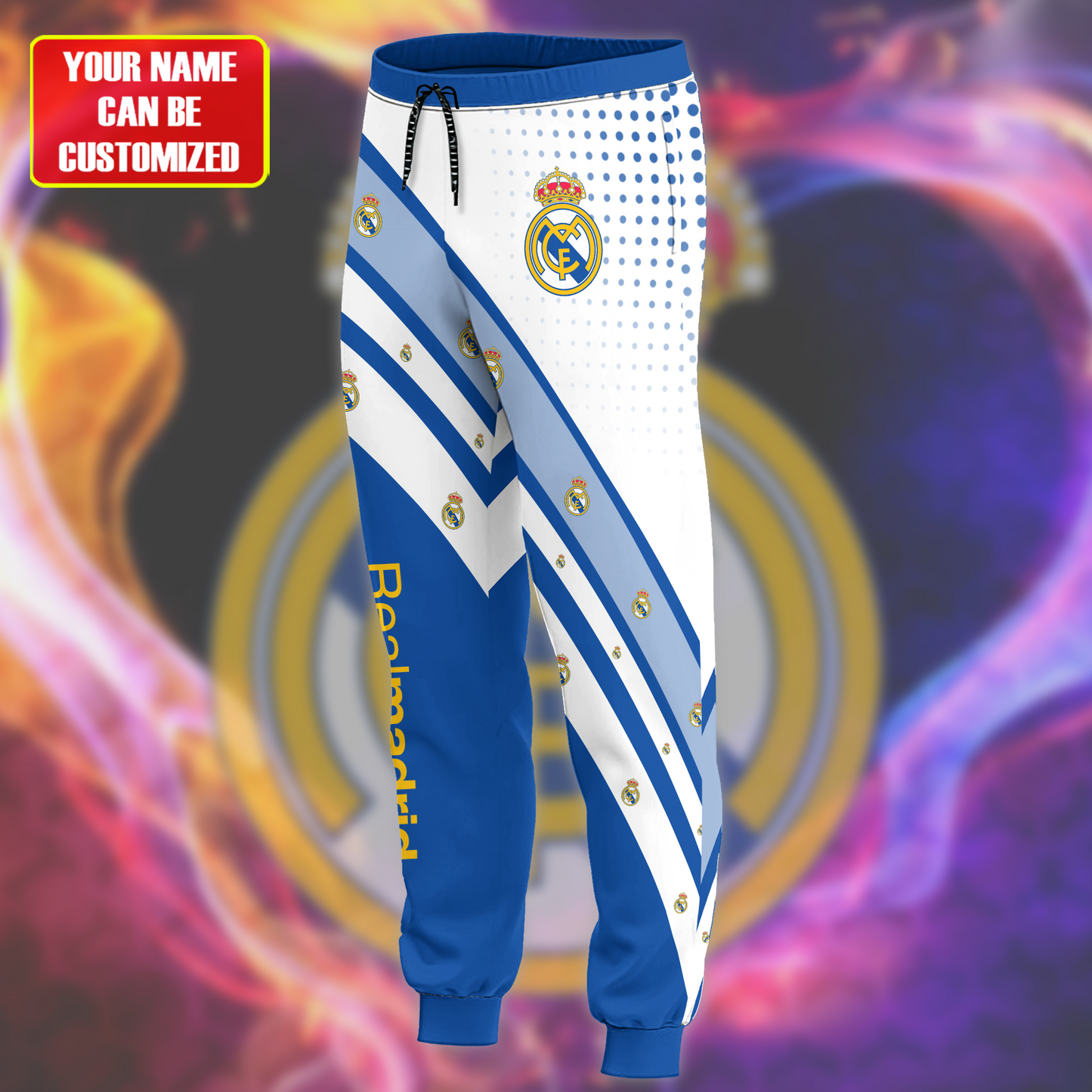 Personalized Real Madrid 3D All over Printed Hoodie and Sweatpants set V3