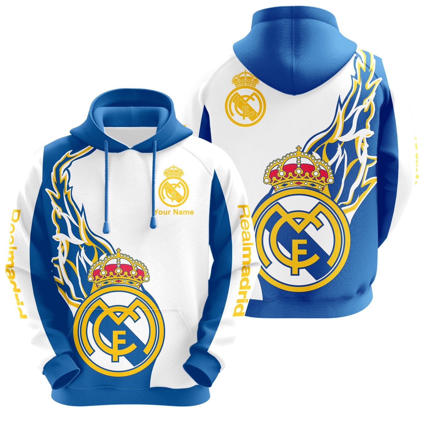 Personalized Real Madrid 3D All over Printed Hoodie and Sweatpants set V4