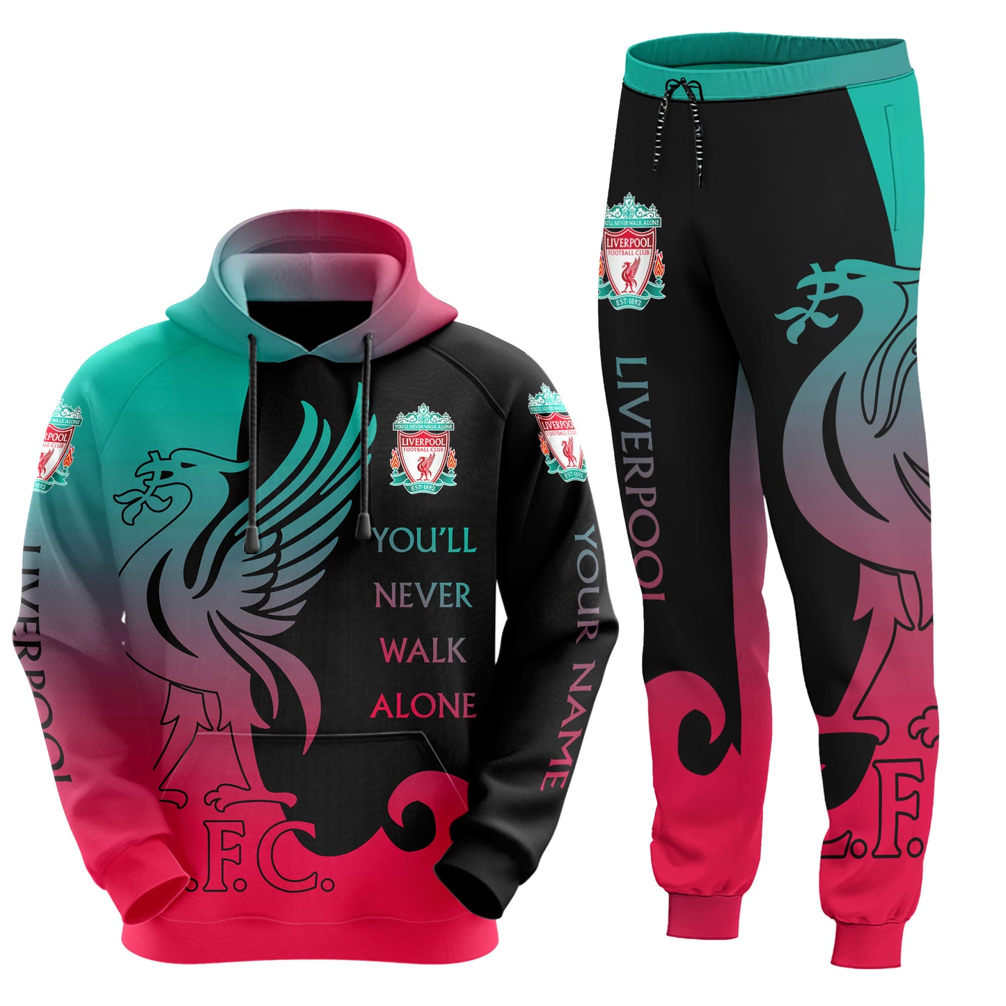 Personalized Liverpool Q6 3D All over Printed Hoodie and Sweatpants set