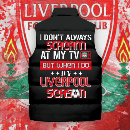 Personalized Liverpool Season Sleeveless Windproof Puffer Jacket