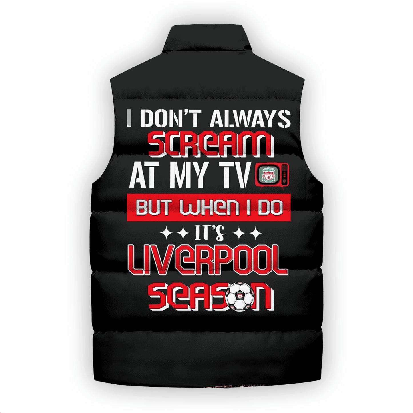 Personalized Liverpool Season Sleeveless Windproof Puffer Jacket