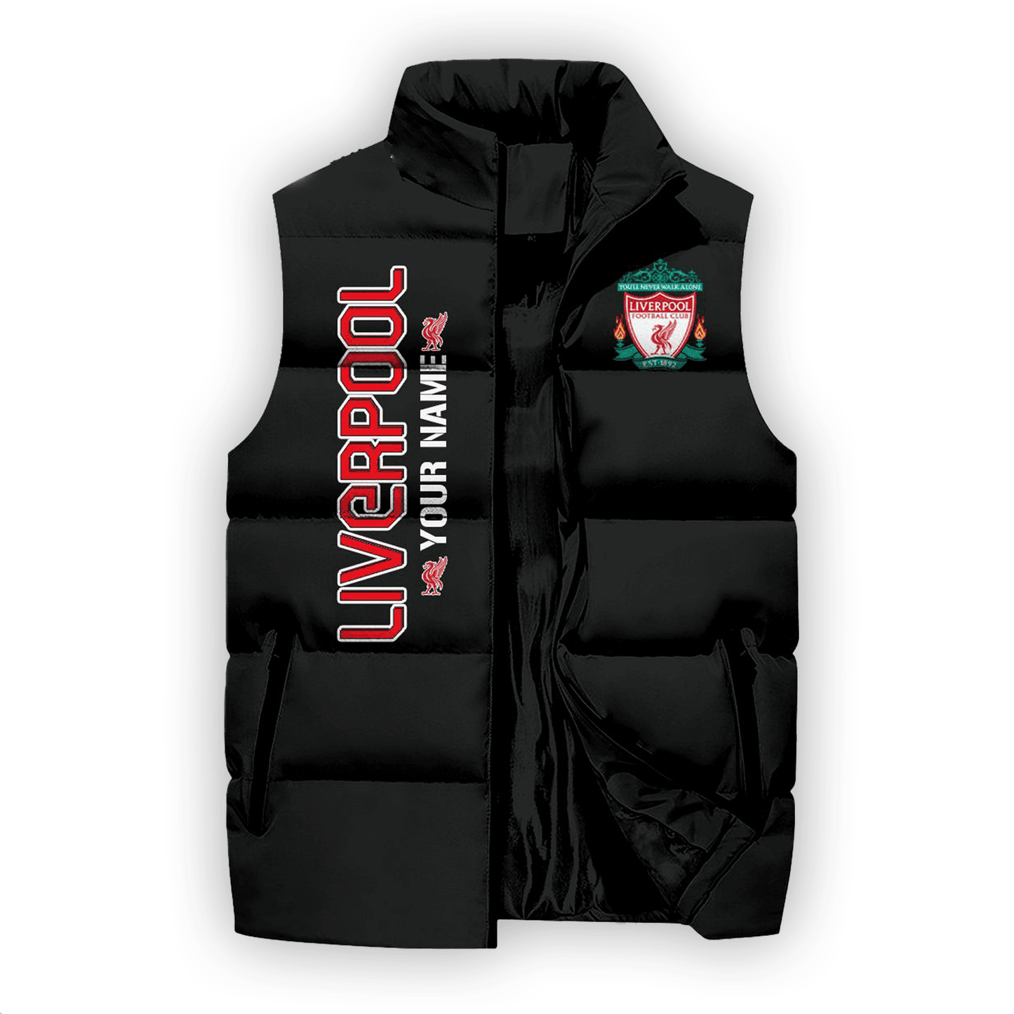 Personalized Liverpool Season Sleeveless Windproof Puffer Jacket