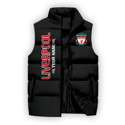 Personalized Liverpool Season Sleeveless Windproof Puffer Jacket