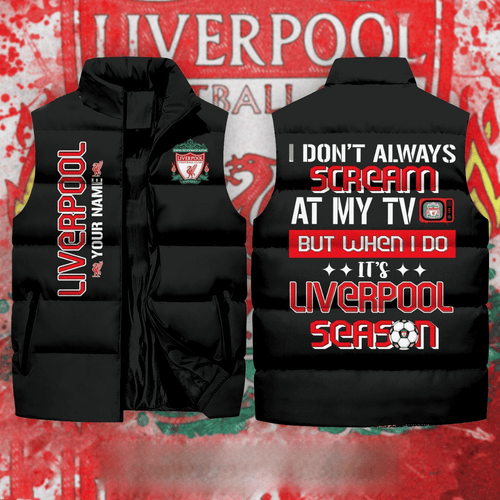 Personalized Liverpool Season Sleeveless Windproof Puffer Jacket