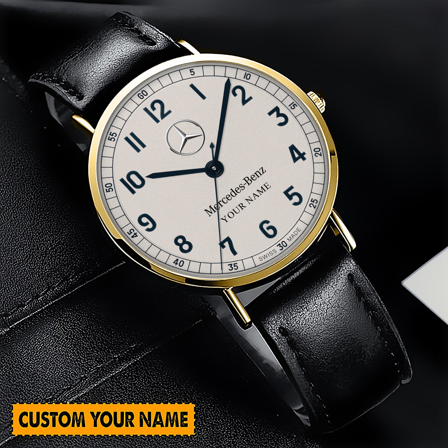 Personalized Merc Classic Leather Watch