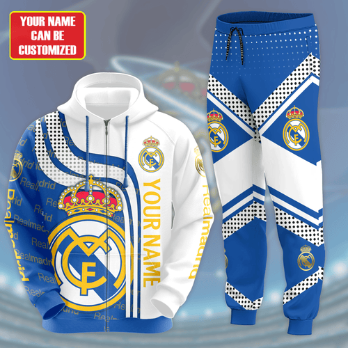 Personalized Real Madrid Q14 3D All over Printed Hoodie and Sweatpants set