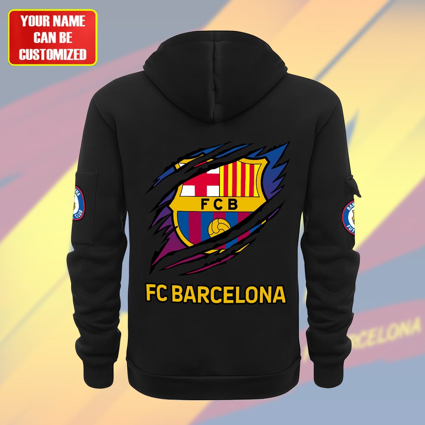 Personalized FC Barcelona Tear Zip-Hoodie Cotton Jacket