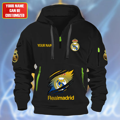 Personalized Real Madrid Tear Zip-Hoodie Cotton Jacket