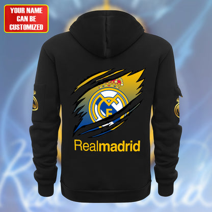 Personalized Real Madrid Tear Zip-Hoodie Cotton Jacket