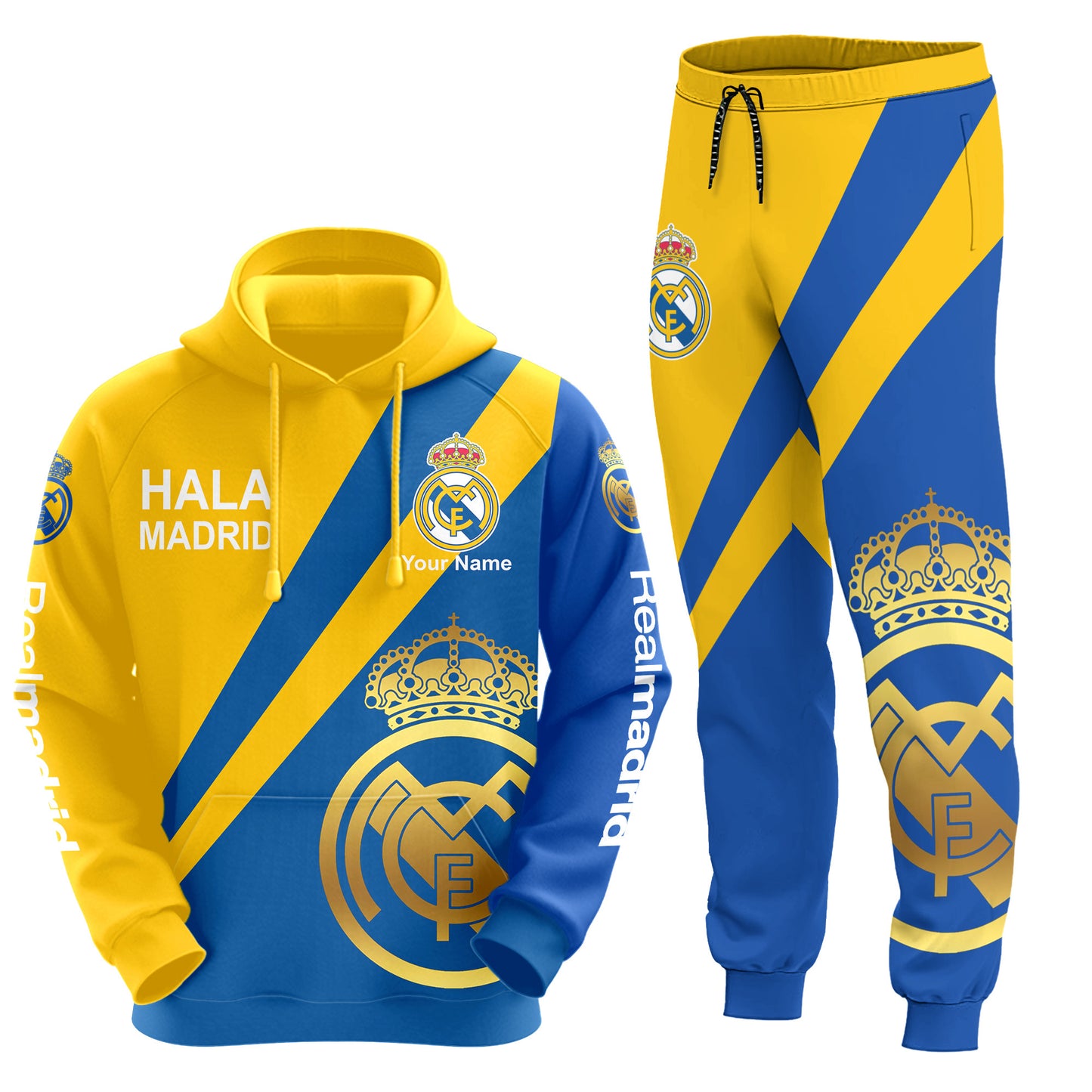 Personalized Real Madrid Q15 3D All over Printed Hoodie and Sweatpants set