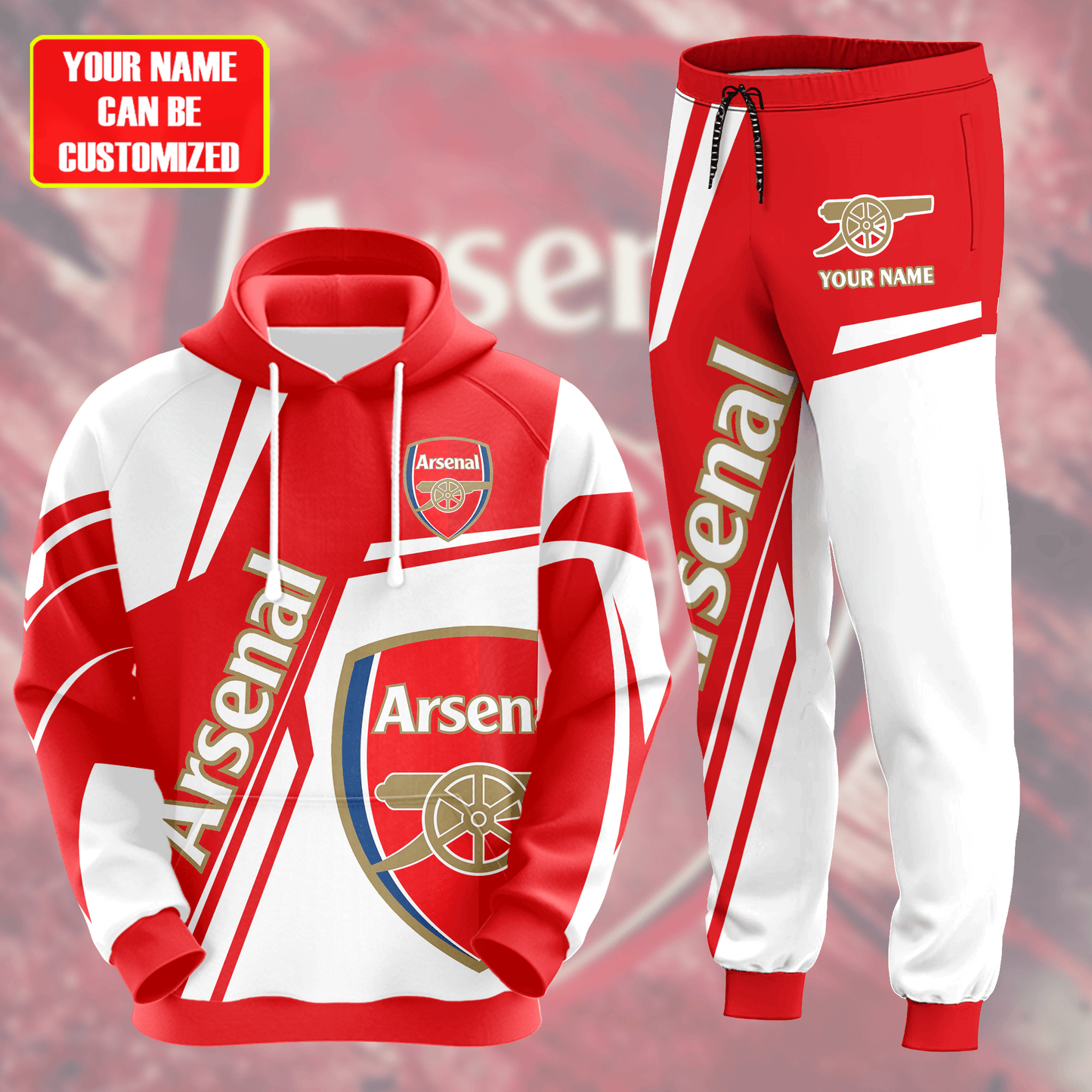 Personalized Arsenal 3D All over Printed Hoodie and Sweatpants set V6