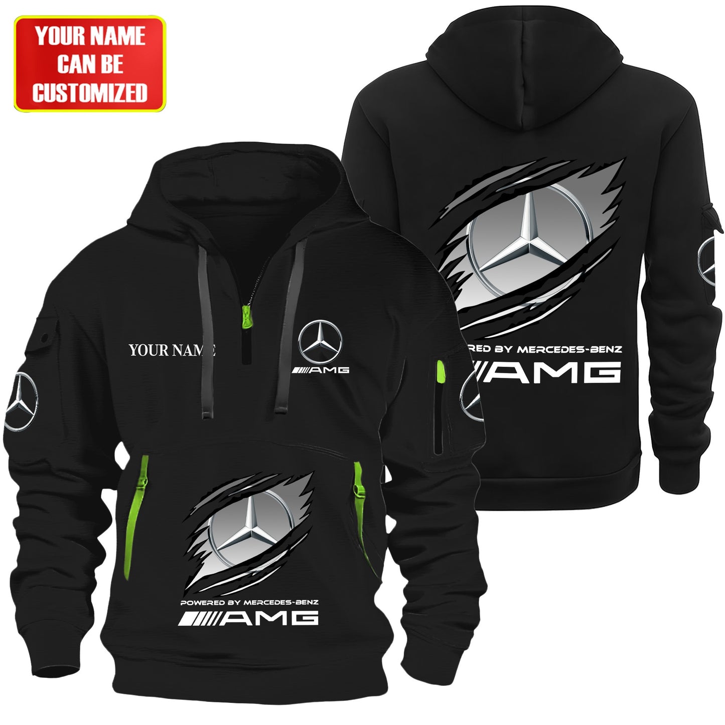 Personalized Merc AMG Tear Zip-Hoodie Cotton Jacket