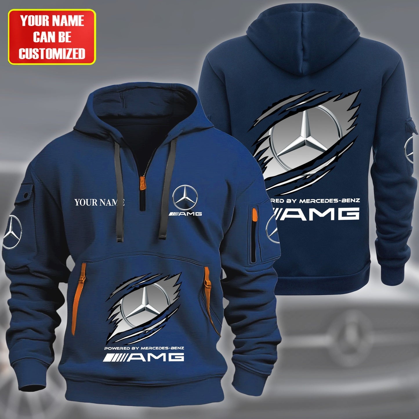 Personalized Merc AMG Tear Zip-Hoodie Cotton Jacket