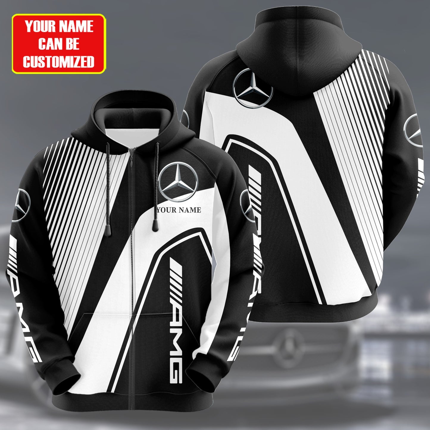 Personalized Merc AMG 3D All over Printed Hoodie and Sweatpants set V1