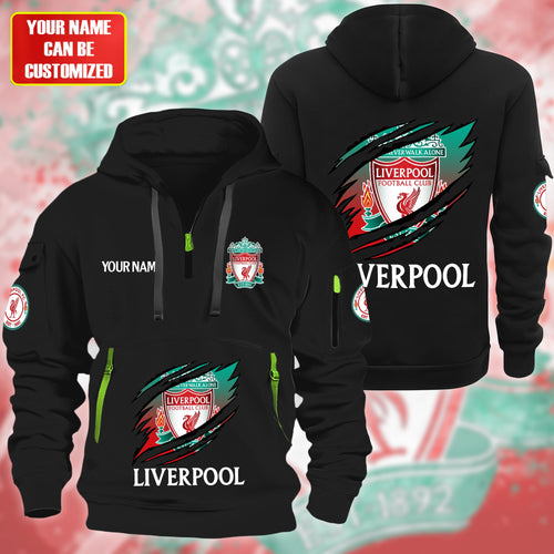 Personalized Liverpool Tear Zip-Hoodie Cotton Jacket