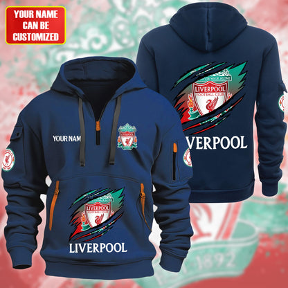 Personalized Liverpool Tear Zip-Hoodie Cotton Jacket