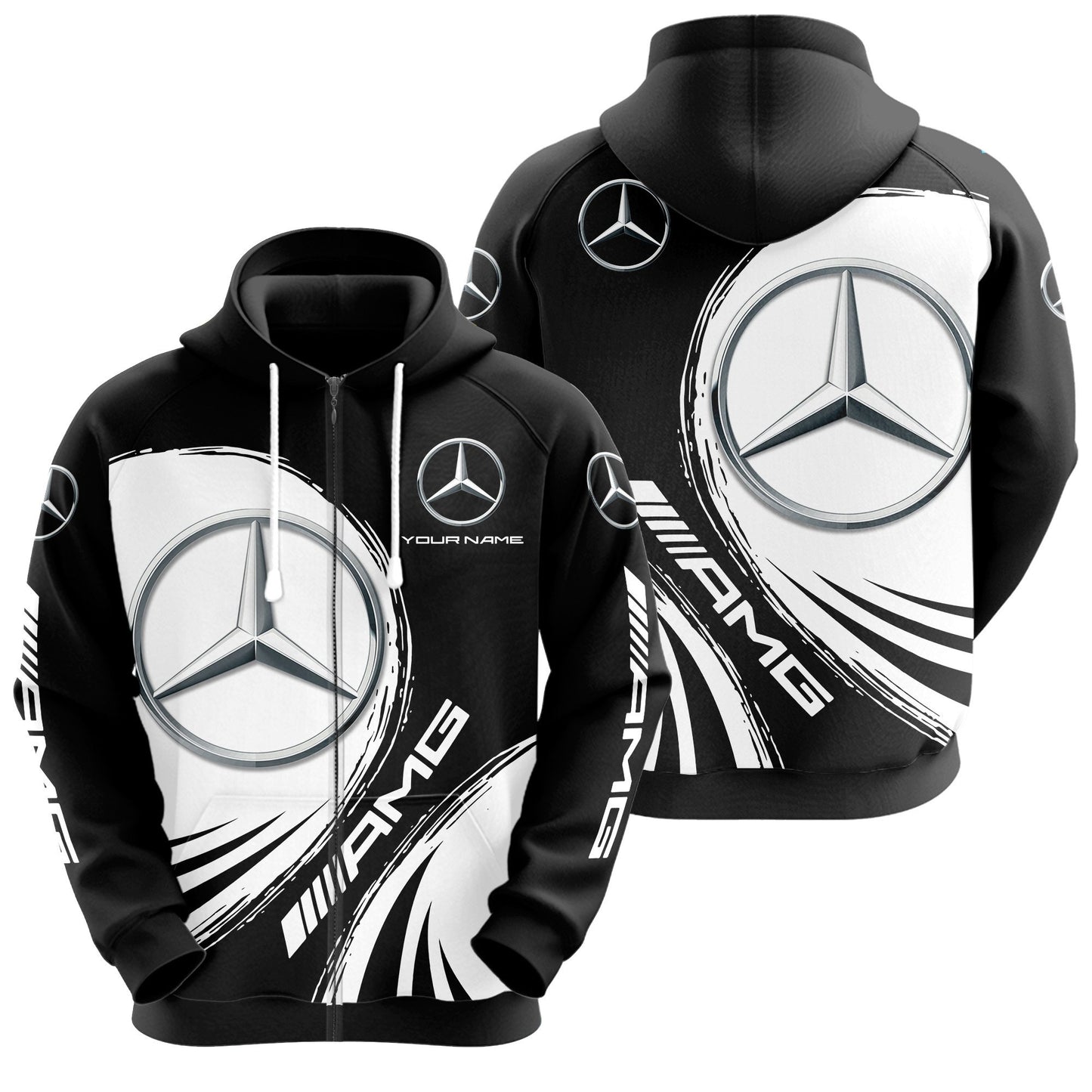 Personalized Merc AMG 3D All over Printed Hoodie and Sweatpants set V5
