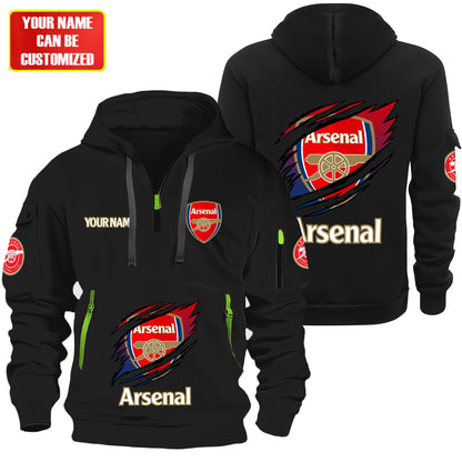 Personalized Arsenal Tear Zip-Hoodie Cotton Jacket