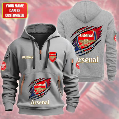 Personalized Arsenal Tear Zip-Hoodie Cotton Jacket