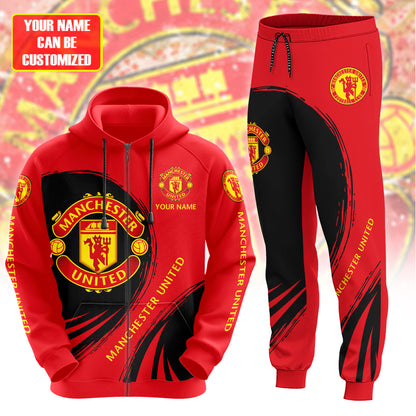 Personalized Manchester United Q6 3D All over Printed Hoodie and Sweatpants set
