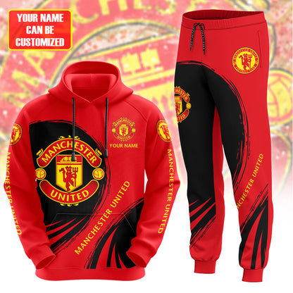 Personalized Manchester United Q6 3D All over Printed Hoodie and Sweatpants set