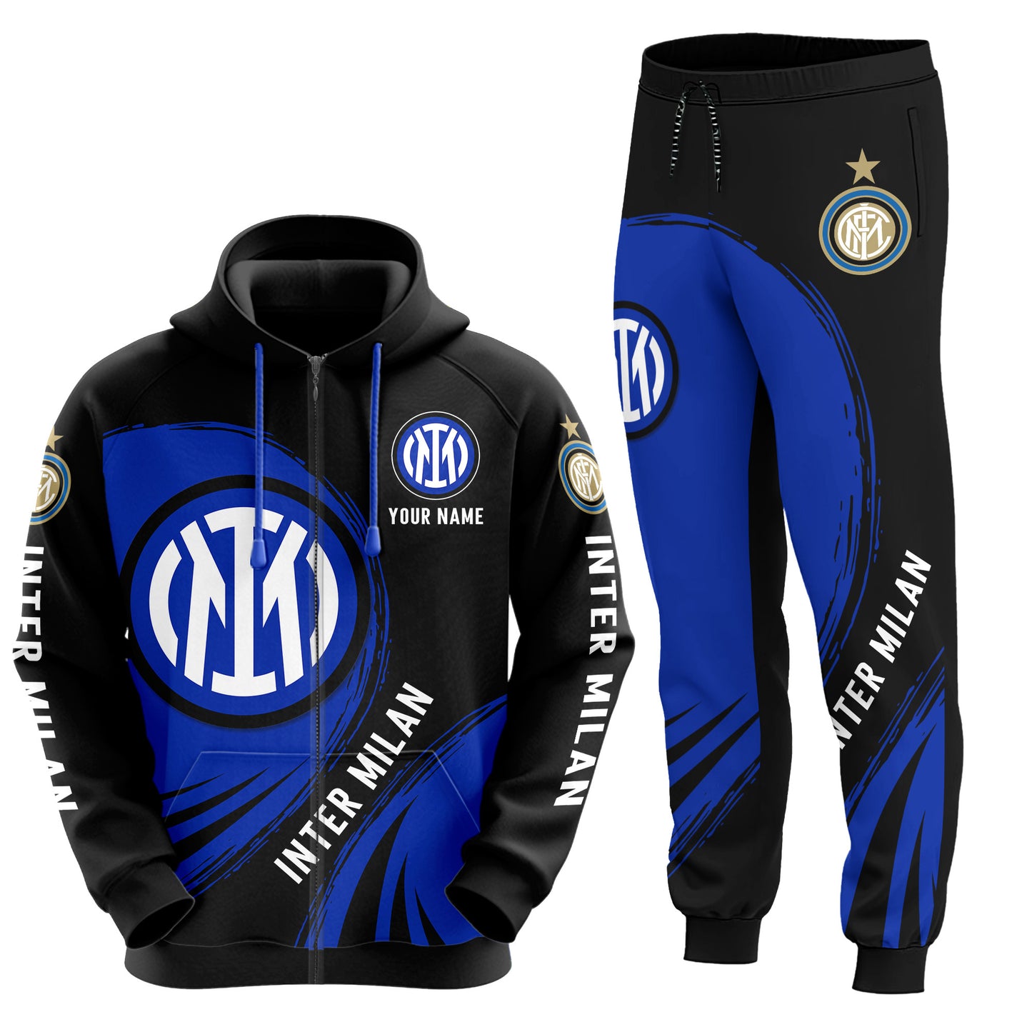 Personalized Inter Milan Q5 3D All over Printed Hoodie and Sweatpants set