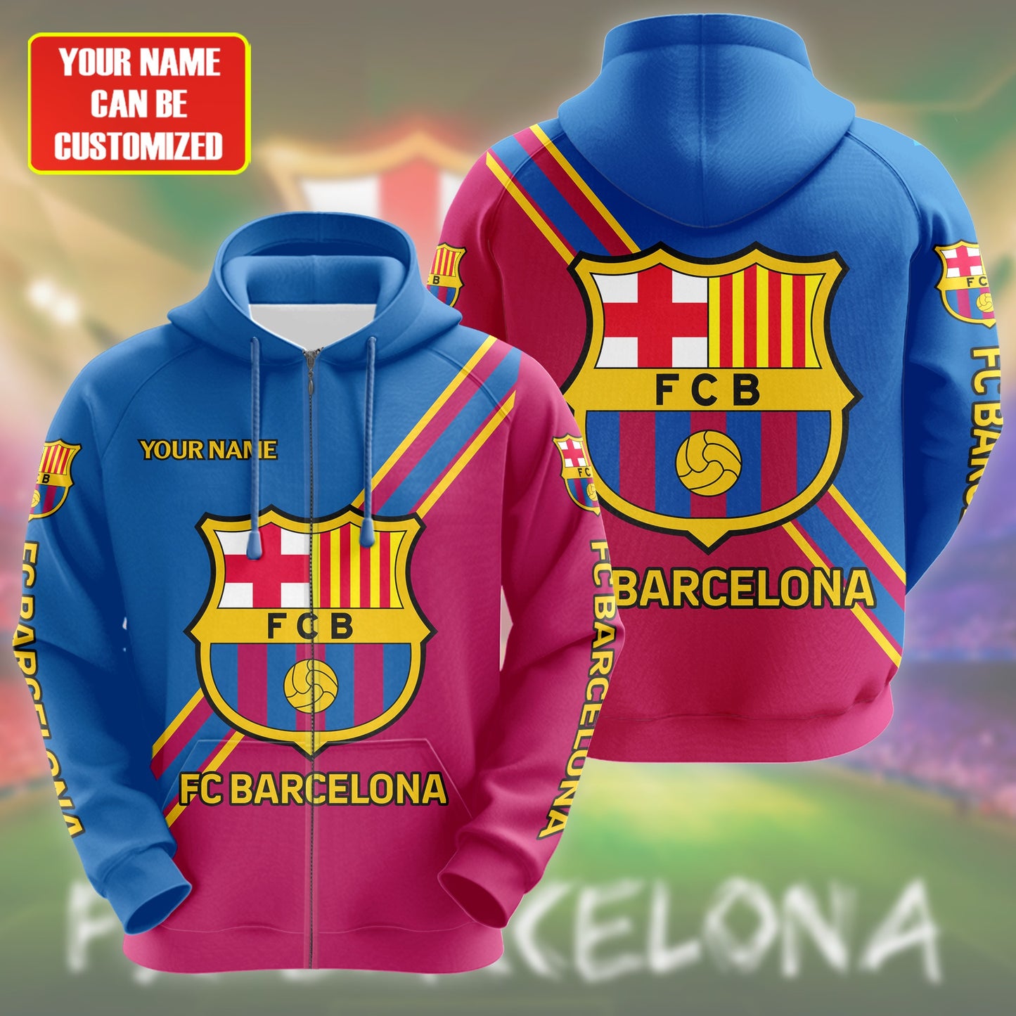 Personalized Barcelona 3D All over Printed Hoodie and Sweatpants set V6
