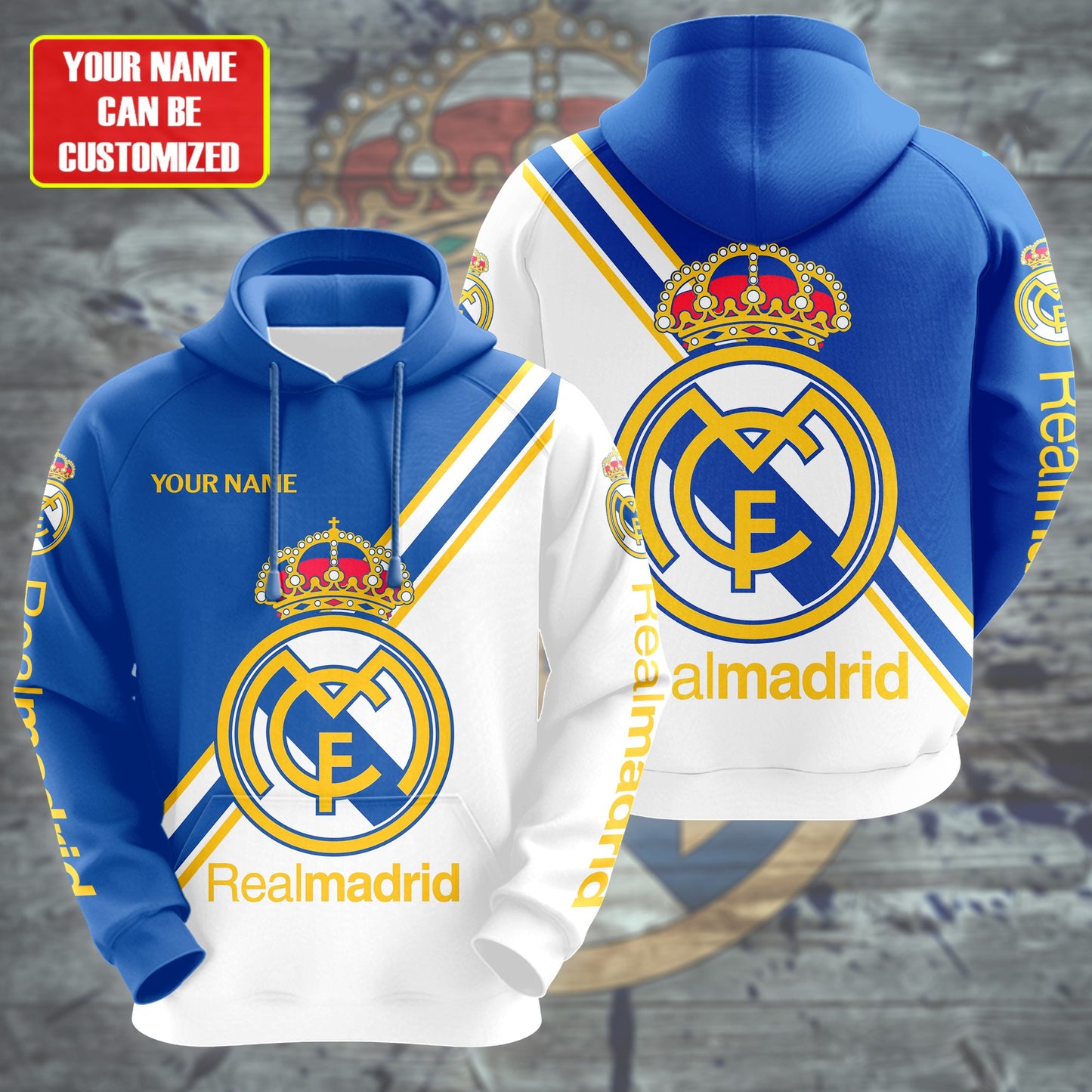 Personalized Real Madrid 3D All over Printed Hoodie and Sweatpants set V5