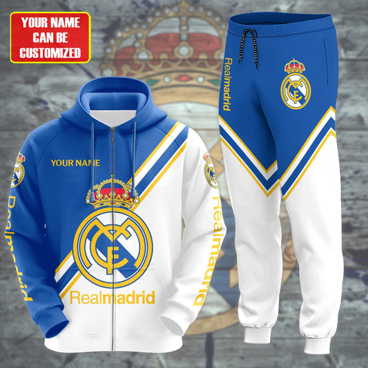 Personalized Real Madrid 3D All over Printed Hoodie and Sweatpants set V5