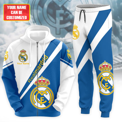 Personalized Real Madrid 3D All over Printed Hoodie and Sweatpants set V6