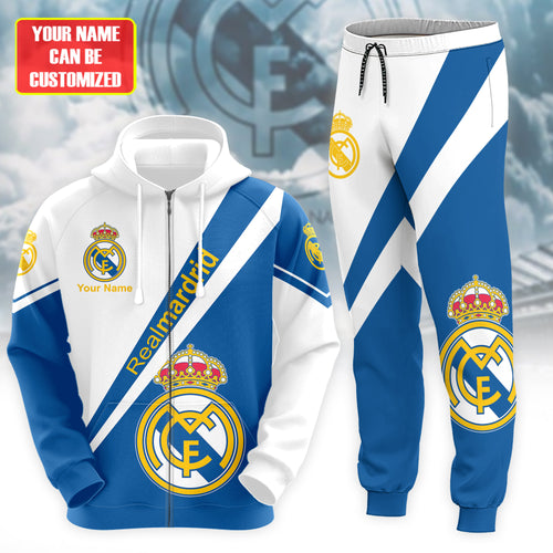 Personalized Real Madrid 3D All over Printed Hoodie and Sweatpants set V6