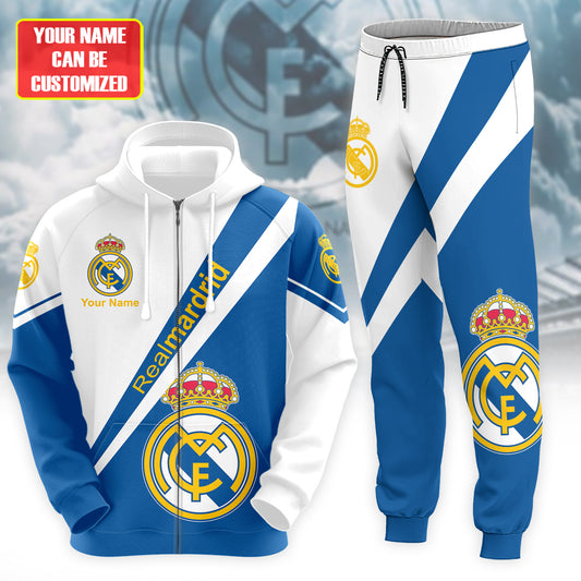 Personalized Real Madrid 3D All over Printed Hoodie and Sweatpants set V6