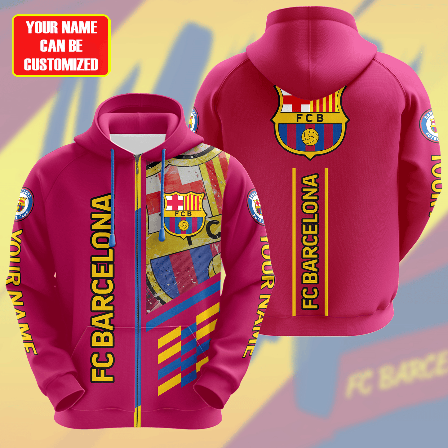 Personalized Barça Q10 3D All over Printed Hoodie and Sweatpants set