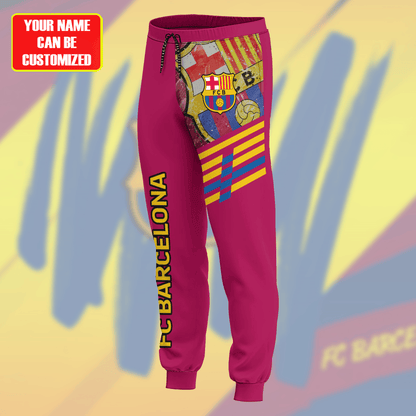 Personalized Barça Q10 3D All over Printed Hoodie and Sweatpants set