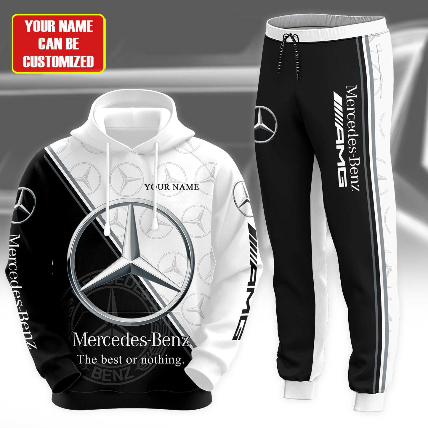 Personalized Merc AMG 3D All over Printed Hoodie and Sweatpants set