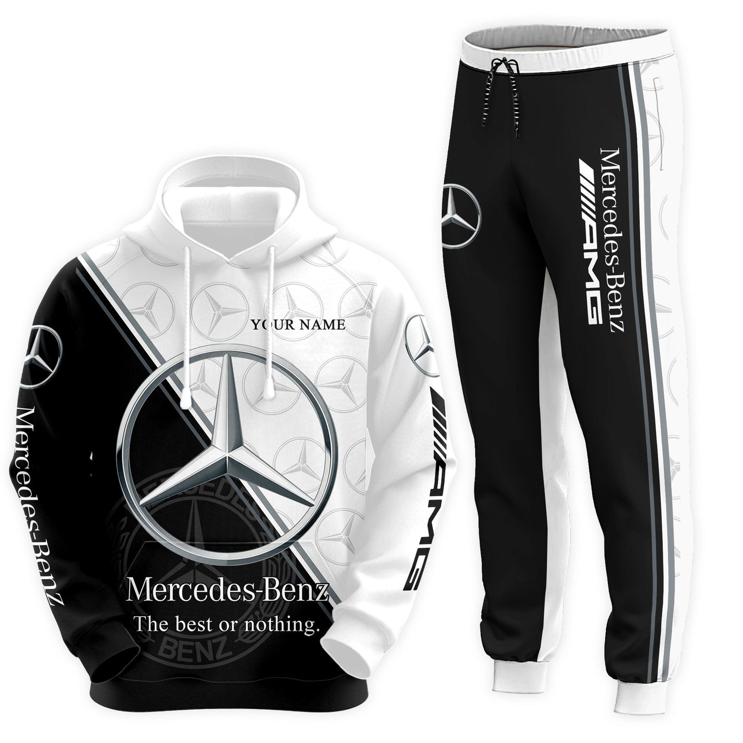 Personalized Merc AMG 3D All over Printed Hoodie and Sweatpants set