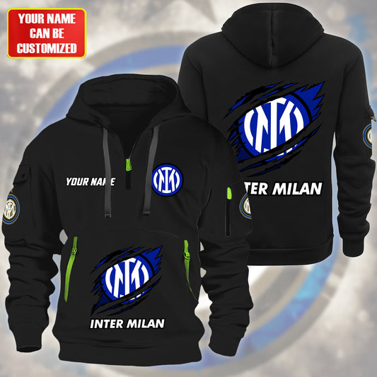 Personalized Inter Milan Tear Zip-Hoodie Cotton Jacket