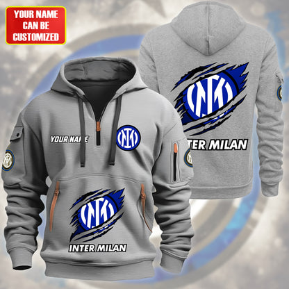 Personalized Inter Milan Tear Zip-Hoodie Cotton Jacket