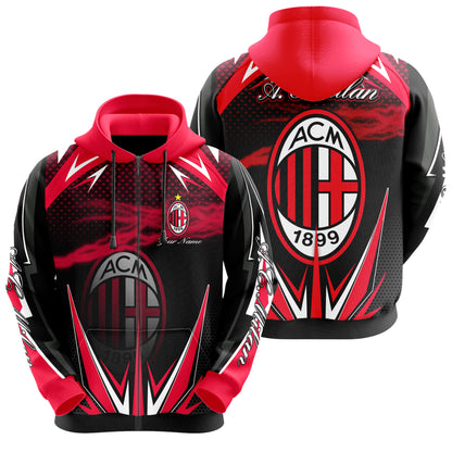 Personalized AC Milan Q5 3D All over Printed Hoodie and Sweatpants set