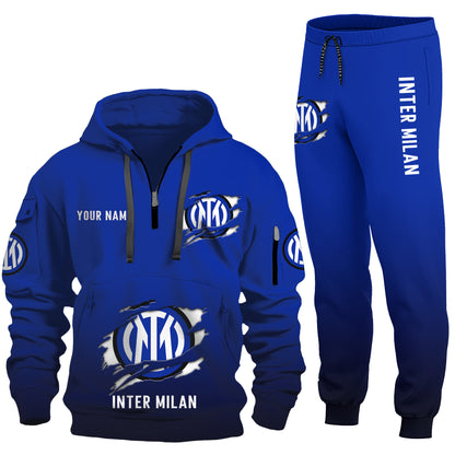 Personalized Inter Milan Tear 3D Cotton Hoodie and Sweatpants set
