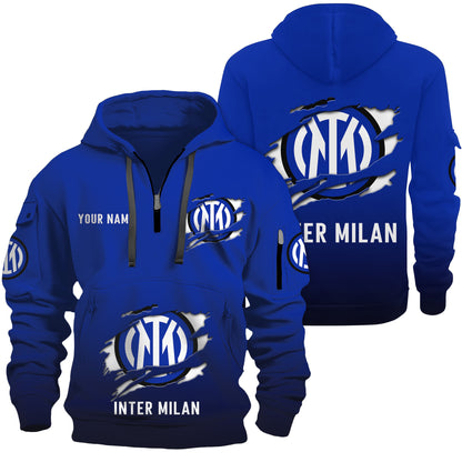 Personalized Inter Milan Tear 3D Cotton Hoodie and Sweatpants set