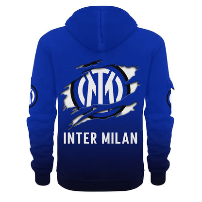 Personalized Inter Milan Tear 3D Cotton Hoodie and Sweatpants set