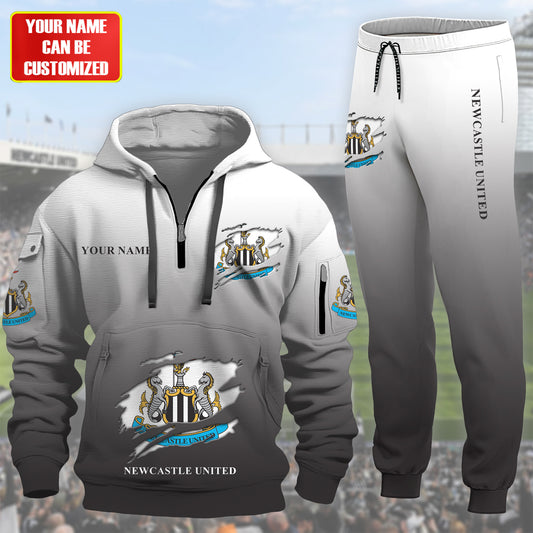 Personalized Newcastle United Tear 3D Cotton Hoodie and Sweatpants set