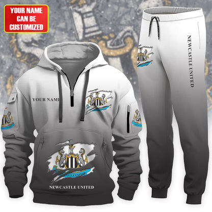 Personalized Newcastle United Tear 3D Cotton Hoodie and Sweatpants set