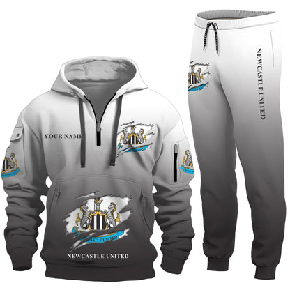 Personalized Newcastle United Tear 3D Cotton Hoodie and Sweatpants set