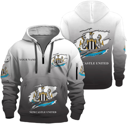 Personalized Newcastle United Tear 3D Cotton Hoodie and Sweatpants set