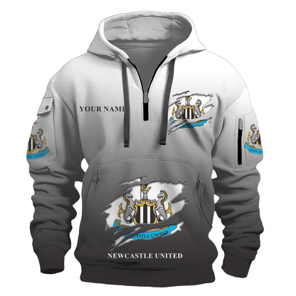 Personalized Newcastle United Tear 3D Cotton Hoodie and Sweatpants set