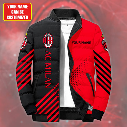 Personalized AC Milan Puffer Jacket v2 3D