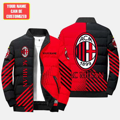 Personalized AC Milan Puffer Jacket v2 3D