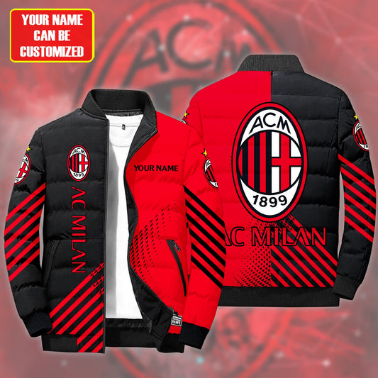 Personalized AC Milan Puffer Jacket v2 3D